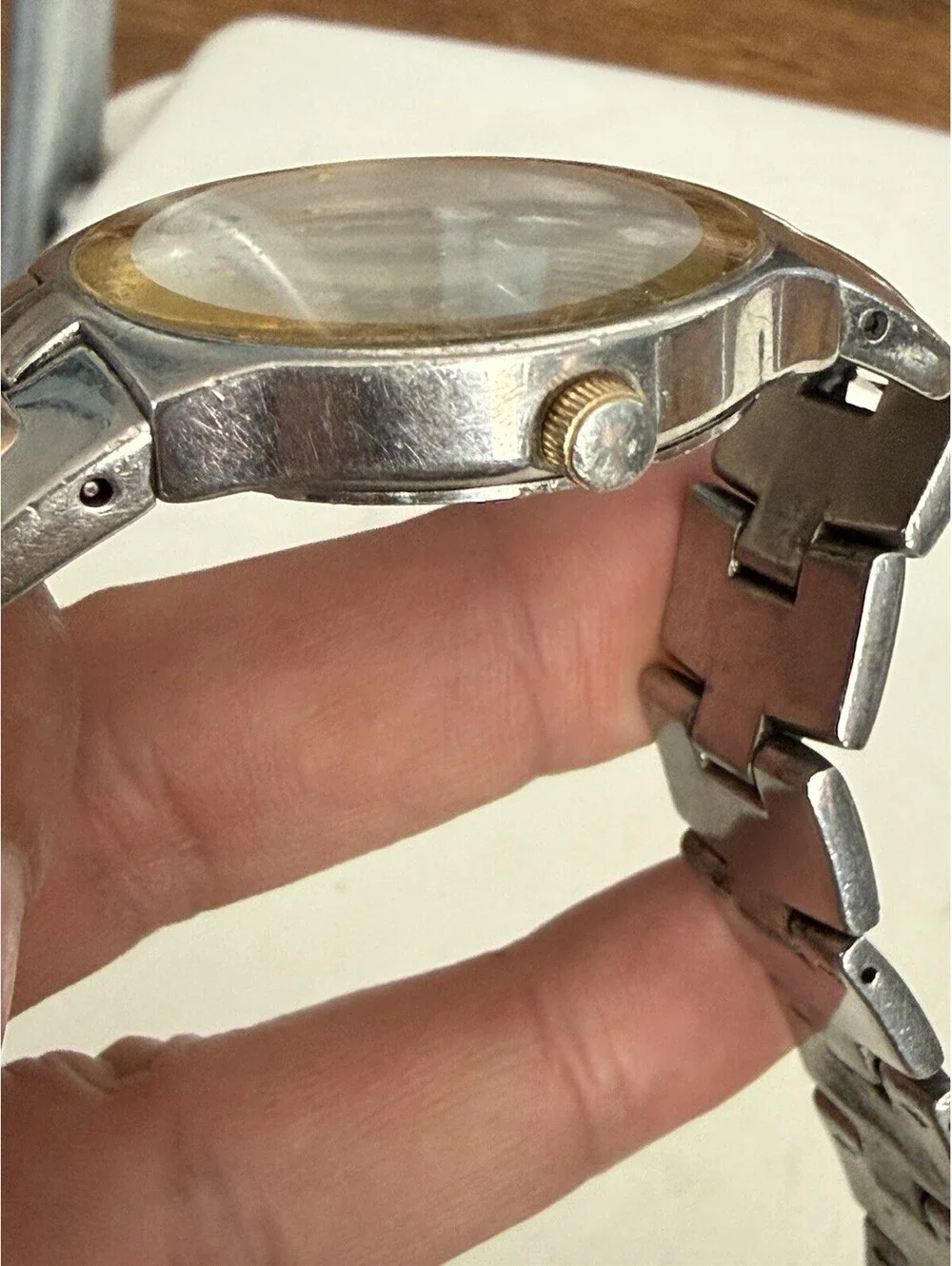 Men’s Fossil Arkitekt Silver And Gold Tone FS-3029 Watch With Dianond Accents